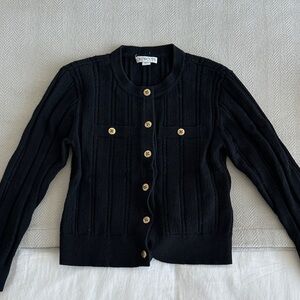 J. Crew Black Sweater with Gold Buttons